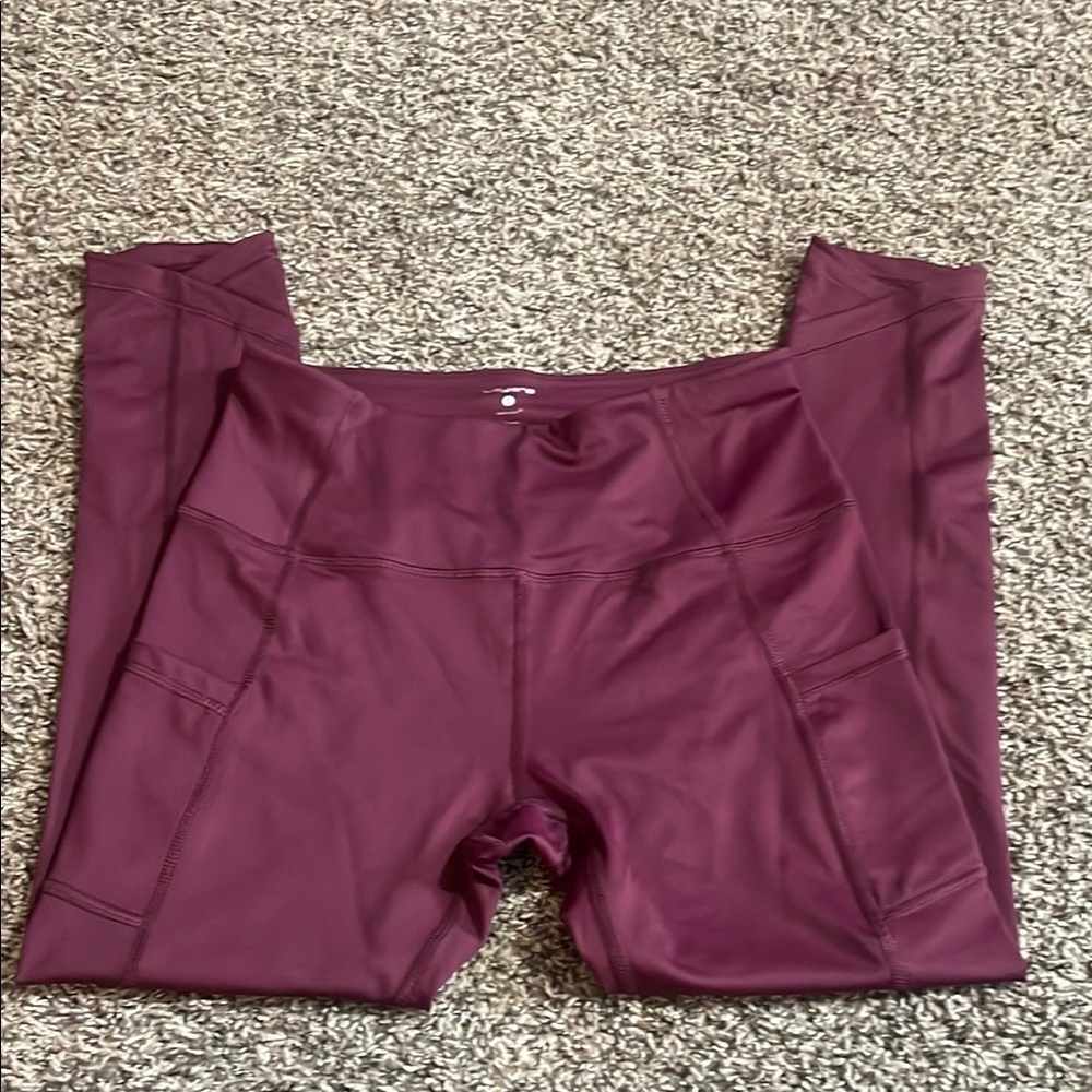 Layer 8 Women's Vibrant Soft Burgundy Leggings